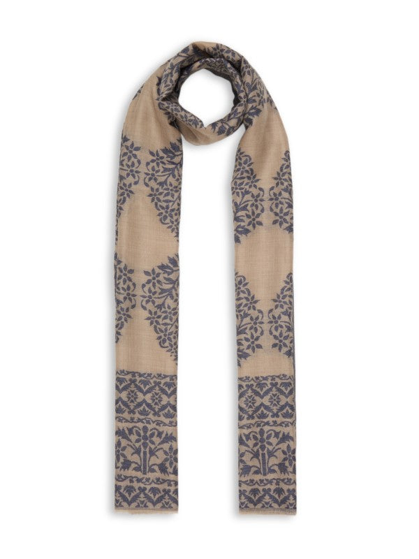 Beige Blue Floral