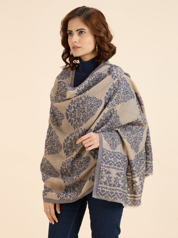 Beige Blue Floral