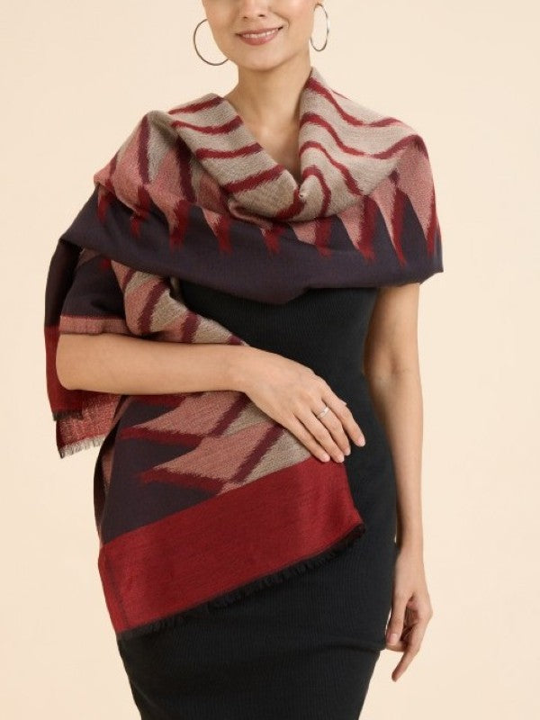 Maroon Ikat